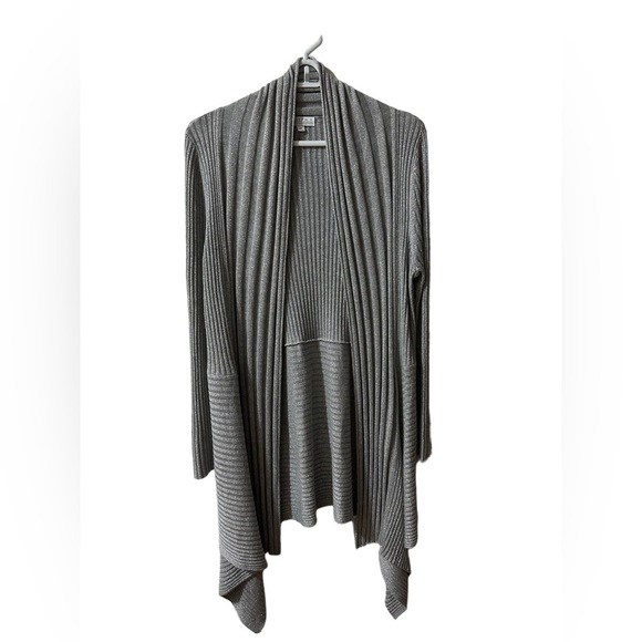 Joseph A Open Front Drapey Metallic Cardigan - Picture 1 of 5